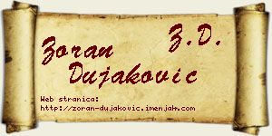 Zoran Dujaković vizit kartica